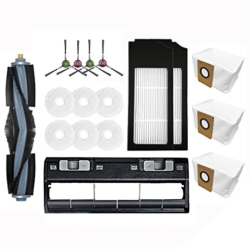 HUAYUWA 1 cepillo de rodillo + 4 cepillo lateral + 2 filtros + 6 paño de trapeo + 1 funda de cepillo de rodillo + 3 bolsa de polvo para Ecovacs Deebot X1 Omni Turbo robot accesorios para aspirador,