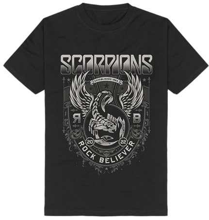 Scorpions Rock Believer Ornaments Männer T-Shirt schwarz L 100% Baumwolle Band-Merch, Bands