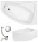 VBChome Badewanne 160x100 cm Acryl SET Schürze Siphon Wanne Ecke Eckbadewanne Weiß Design Modern Ablaufgarnitur Viega Simplex Wanne rechts Schürze Ablaufgarnitur Füße
