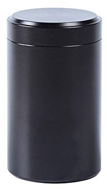 Nlmayt Smell Proof Container, Solid Color Airtight Aluminum Metal Sealed Can for Herb Storage Air Tight Screw Caps 140ML, Black