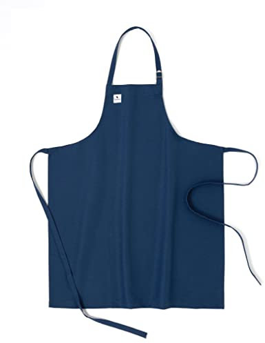 Genérico Delantal de cocina impermeable y ajustable, fabricado en España (Azul)