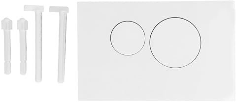 Cyrank Dual Flush Betätigungsplatte, WC-Spültaste, rund, einfache Montage, weiße Druckplatten, ABS-Wassertank-Spültaste für die Toilette
