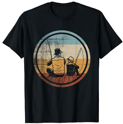 Retro Vintage Angler Design Vater Sohn Angeln T-Shirt