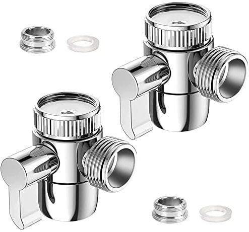 OMIGA 2 Pezzi Adattatore Rubinetto Valvola Deviatore Rubinetto a 3 Vie con Adattatore M22 a M24 per Rubinetto Della Cucina Lavandino del Bagno del Rubinetto Parte di Ricambio