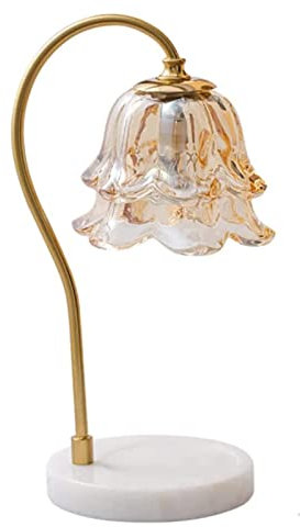OLOTU Candle Warmer Lamp Candle Lamp Eye Protection Glass Shade Dimmable Candle Warmer Lamp Marble Base Melting Wax Lamp Candle Holder For Home Decor Home Decoration