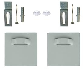 Juego de fijación autoadhesivo, soporte para cuadros, soporte para espejos, colgador Dibond, placas adhesivas (2x soportes | ganchos en Z | amortiguadores de silicona, 45x45mm)