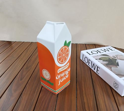 Orangensaft-Vase, Vintage-inspirierte Keramikvase, einzigartiges dekoratives Geschenk