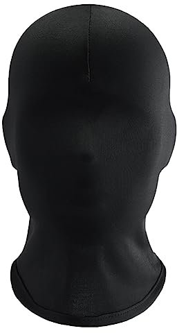 JIHUOO 2 Pcs Black Full Face Mask Cover Faceless Skin Masks Halloween Cosplay Spandex Hood Mask for Unisex Cosplay