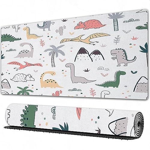 Gaming Mousepad XXL Süße Dinosaurier Kawaii Zimmer Cartoon Dino Kleinkind Kinder Dschungel rutschfest und Wasserabweisend Mauspad Groß - Mouse Pad XXL Gaming Schreibtischunterlage PC Zubehör Gaming.