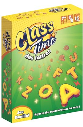 Pink Fizz Class Time des Lettres – Vokabular-Spiel – sei der schnellste Weg, um die Wörter zu finden! – Neue Edition – Kartenspiel ab 7 Jahren – 3 Spielstufen.