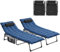 YITAHOME 2X Tumbona Plegable Playa con Cojín 190x68x31cm Tumbonas Jardin Exterior 4 Posiciones Ajustables Tumbonas Piscina con Bolsillo Lateral Carga de 300lbs para Jardín, Camping, Azul