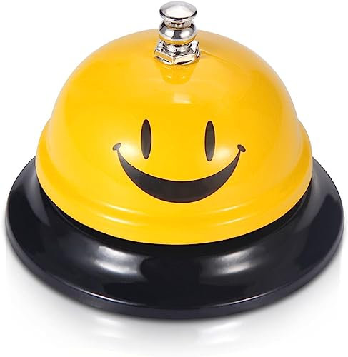 Dzxin Campanello da tavolo Call Bell, Campana di reception, Campanello di chiamata, Campanello di servizio con suono chiaro per cucina, ristorante, hotel e bar (giallo)