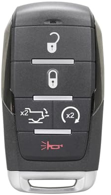 Kilessgo Passend für Dodge Ram 1500 Pickup 2019 2020 2021 Schlüsselanhänger OHT-4882056, 433,92 MHz, 5 Tasten