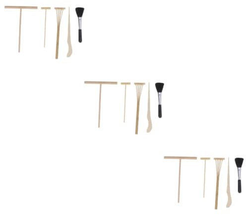 ibasenice 15stücke Mini Gartenrechen Set Teiliges Japanisches Werkzeug Für Zen-Garten Sandlandschaft Meditation Für Kreative Designs Und Verschiedene Dekorationsstile