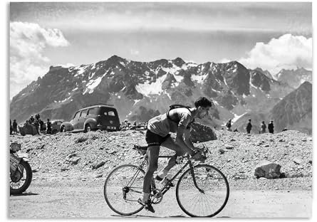 Leinwandbild, Vintage-Fahrrad-Fotografie, Leinwandkunst, Frankreich, Radrenn-Poster, Schwarz-Weiß, Leinwandmalerei, Fahrrad-Sportdrucke, Wandkunst, Bild, Wohnzimmer, Heimdekoration (Radrennen-Poster