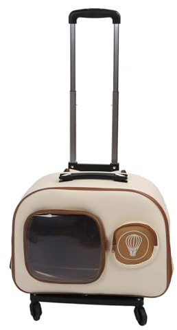 Transportbox für Katzen und Hunde mit Rollen, Transportbox für Haustiere, Rolltransportbox für Haustiere, Abnehmbarer Haustier-, Haustier-Trolley für Reisen, Wandern