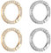 JJUNW 4 Stück Runde Karabiner Groß, Glänzender Rund Karabinerhaken 35mm Metall Frühling O Ringe Strasssteine Ringkarabiner für Schlüsselanhänger Tasche Schmuck DIY Handwerk Machen