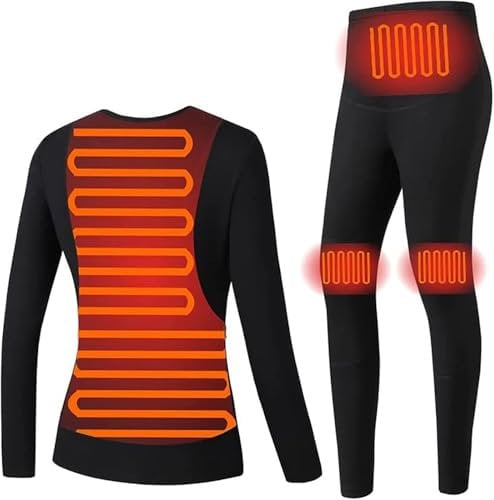 GLFNB Heating underwear, heating suit， USB Electric Heated Thermal Long Sleeve T Shirts Ultra-Soft Base Layer Warm Top,Washable Electric Heating Underwear(Suit,M)