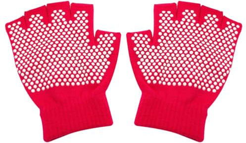 BESPORTBLE Halbfinger Fitnesshandschuhe Baumwolle Non-Slip rutschfeste Gym Handschuhe Strick Komfortabel Atmungsaktiv Für Yoga Sport Damen Rosa
