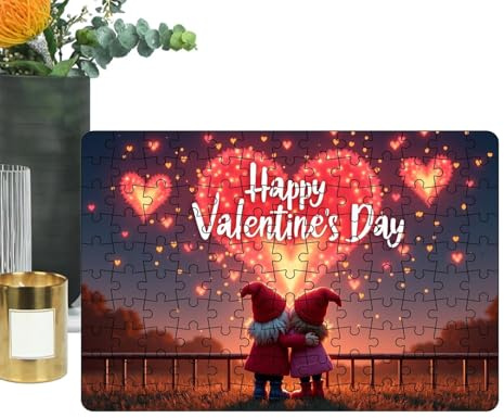 Rrlihjgu Valentinstags-Puzzle, Valentinstags-Puzzle, Lernspiel | Set mit 130 romantischen Puzzles für Erwachsene und bunte und anregende Puzzle, Lernpuzzle für den Abend