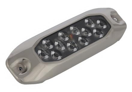 wellenshop 12 Volt Edelstahl Unterwasserlicht, Unterwasserbeleuchtung für Boot, Teich & Pool, wasserdicht, Farbe Blau