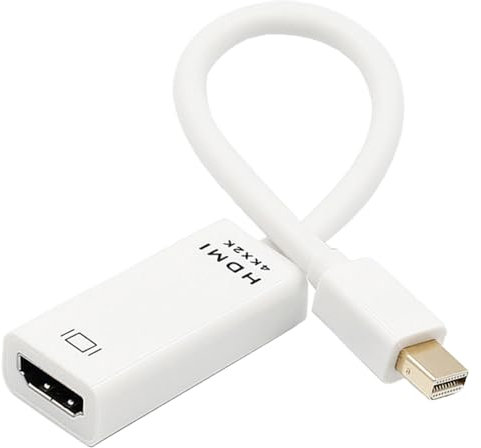 Leloco Adaptateur Mini DisplayPort vers HDMI 4K - Adaptateur Mini DP vers HDMI - Convertisseur pour Thunderbolt 2, MacBook Pro, MacBook Air, iMac, Surface Pro - Blanc