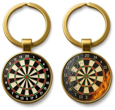 ZWWOGE 2pcs Dartscheibe Schlüsselanhänger, Dart Geschenke für Männer, Geschenke für Dartspieler, Dart Geschenk, Dart-Geschenke, Dart Deko,Dartscheibe Ring