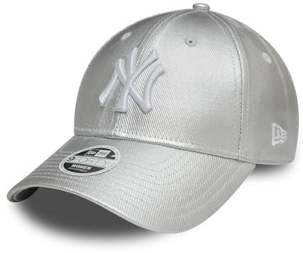 New Era MLB Fankappe New York Yankees Cap für Frauen Mädchen verstellbar Silber NY Denim 9Forty - One-Size