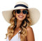 powerking Wide Brim Straw Sun Hat, UV Protection Summer Hat Packable Foldable Floppy Beach Sun Hats for Womens, Beige