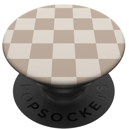 Checkered Beige PopSockets Adhesive PopGrip