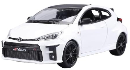 YCNXEB Miniatur Modelle 1:24 Für Toyota Gr Yaris Legierung Modell Auto Realistische Klassische Souvenir Originalgetreue Nachbildung(White)