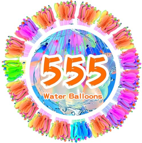 555 Stück Wasserbomben Selbstschließend Water Balloons Bunt Gemischt Wasser Luftballons Wasserbomben Set Schnellfüller Wasserbombens Luftballons Wiederverwendbare Wasserbomben Für Wasserspiele