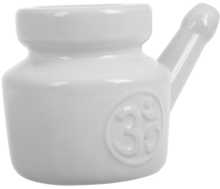 Neti Lota Lavaggio Nasale in Ceramica 350ml Bianco | Pulizia Nasale, Lavaggio Naso Ceramica, Uso Yoga e Cambi Stagionali, Facile da Usare