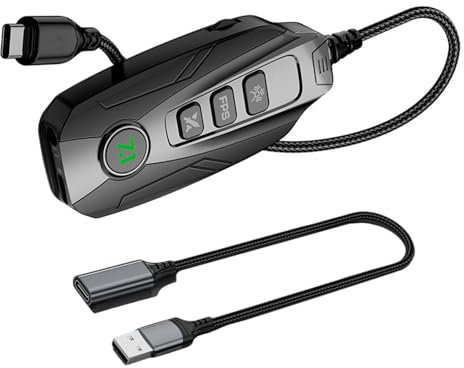 Rebellious Petite carte son USB 7.1 canal Surround externe pour ordinateur, ordinateur portable, tablette, PC facile à jouer