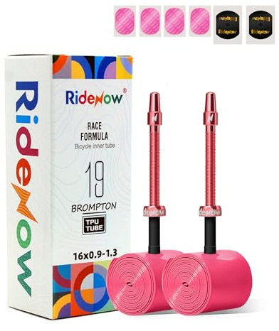 RideNow TPU Faltrad Schlauch 2 Pack, 16/18 Zoll (346-355mm) 20 Zoll (406mm) | Klappfahrrad Schläuche, Ultraleicht Fahrradschlauch mit Presta Ventil 45mm/65mm