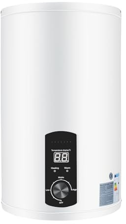 Chauffe-eau électrique de 30 l - Chauffe-eau électrique - Protection contre les fuites - Panneau de commande avec affichage numérique de la température - Régulateur de température - Pour salle de bain