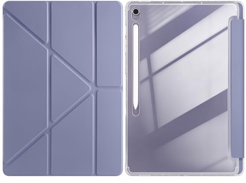 Kompatibel mit Samsung Galaxy Tab S10 FE +/S10 FE Plus 13,3 Zoll 2025 Hülle mit Stifthalter, Modell SM-X620 Smart Magnetic Stand Cover Shockproof Cover Hard PC Translucent Back Case (Dark Purple)