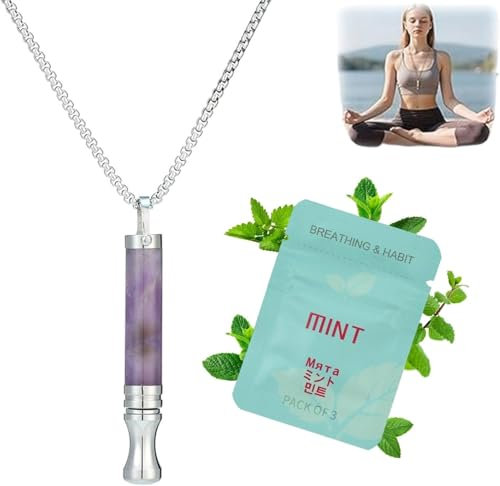 Atemfilter Mit Natürliches Ätherisches Öl,Atemhalskette Für Meditation Entspannung Beruhigung,Atemkette Hilfsmittel Mit Filtern Für Verschiedene Geschmack