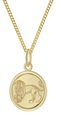 trendor Kinder Sternzeichen Löwe Gold 333 mit vergoldeter Kette 28468-08 | wunderschönes Schmuckstück für Mädchen und Jungen, zauberhafte Geschenkidee