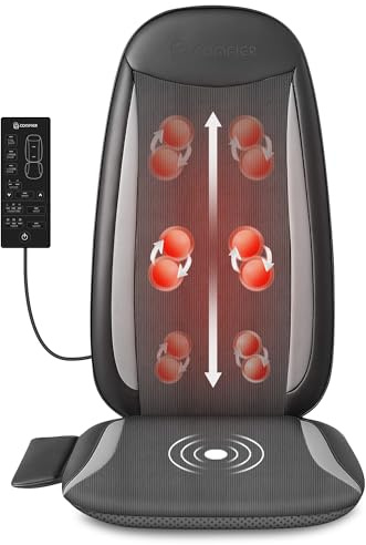 COMFIER Shiatsu Back Massager with Heat,Massage Chair Pad for Back Relief deep,Heated seat Cushion,Chair Massager for Neck,Hip with Kneading & Vibration,Home Office,Gifts for Women Men,Dad,Mom