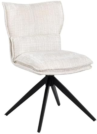 Duhome Esszimmerstuhl aus Chenille 360° Drehbar Polsterstuhl mit Automatische Reset-Funktion für jeden Winkel Bequemer Küchenstuhl für Esszimmer Wohnzimmer, Beige