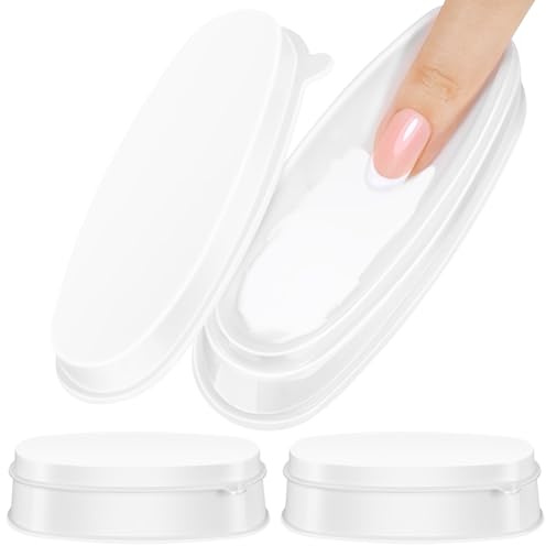 Generisch 3 Stück Nagelpulver Aufbewahrungsbox Kunststoff Kompakt Ergonomisch Gebogen Nageltauchbehälter für French Maniküre und Nailart Zubehör