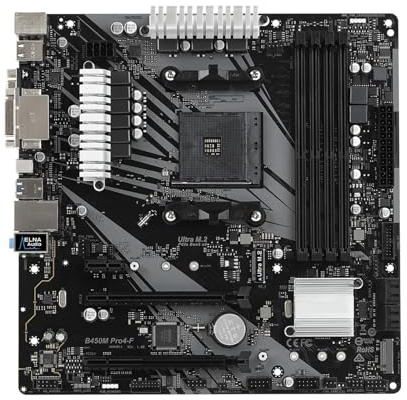 Scheda madre Fit For ASRock B450M Pro4-F B450 AM4 DDR4 64GB Ultra M.2 Supporto Ryzen 5 5600 4300GE 2600 3200G 5700 Cpu Micro ATX