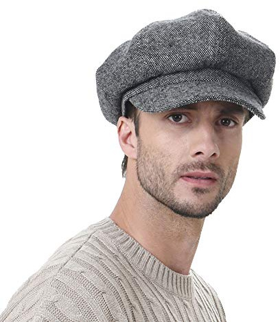 WITHMOONS Schlägermütze Golfermütze Schiebermütze Newsboy Hat Wool Felt Simple Gatsby Ivy Cap SL3525