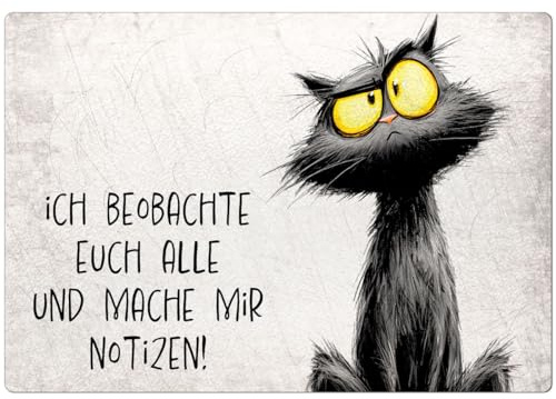 Cadouri Glasschneidebrett » Ich beobachte euch alle « Schneidebrettchen┊Frühstücksbrettchen - 28,5 x 20 x 0,4 cm
