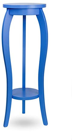 bixard Ständer Hocker Beistelltisch Konsole aus echtes Holz (Blau, 28x75)