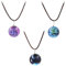 Lot de 3 colliers lumineux avec pendentif boule de verre ronde pour fille et femme, Verre