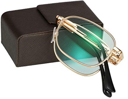 RXBFD Blaulichtfilter Brille Faltbare photochrome Lesebrille, Alloy Full-Frame-UV-Schutz polarisierten Brillen, Tragbare Unisex-Sonnenlesegeräte für drinnen und draußen