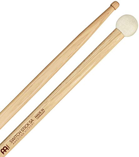 Meinl Stick & Brush Palillo de interruptor con construcción híbrida 5A y punta más un mazo de fieltro duro en un extremo, nogal americano, fabricado en Alemania (SB120)