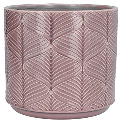 Gisela Graham Large Dusky Mauve Wavy Ceramic Pot Cover